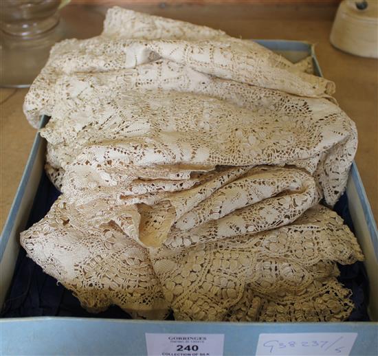 Collection of silk Maltese lace